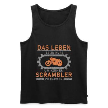 Retro Leben Zu Kurz Scrambler Motorradfahrer Tacho - Männer Premium Bio Tank Top - Schwarz - Vorne - AI Model Male 178 light (178cm)