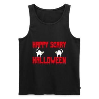 happy scary halloween - Débardeur bio Premium Homme - noir - Devant - AI Model Male 178 light (178cm)