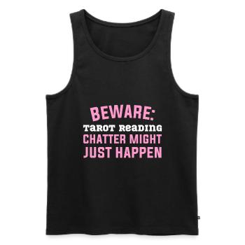 Beware: Tarot reading chatter might just happen - Männer Premium Bio Tank Top - Schwarz - Vorne - AI Model Male 178 light (178cm)