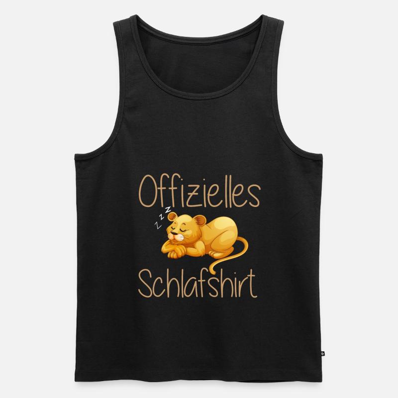 süßer schlafender Löwe Schlafanzug Bettzeug Schlaf - Männer Premium Bio Tank Top - Schwarz