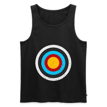 Archer Target Archery - Men's Premium Organic Tank Top - black - Front - AI Model Male 178 light (178cm)