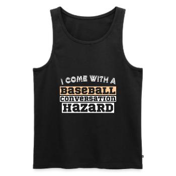 I come with a Baseball conversation - Männer Premium Bio Tank Top - Schwarz - Vorne - AI Model Male 178 light (178cm)