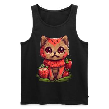Ragamuffin Strawberry Idée cadeau - Débardeur bio Premium Homme - noir - Devant - Michal (187cm)