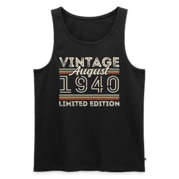 August 1940 Legend since August 1940 Vintage 1940 - Men's Premium Organic Tank Top - black - Front - Michal (187cm)