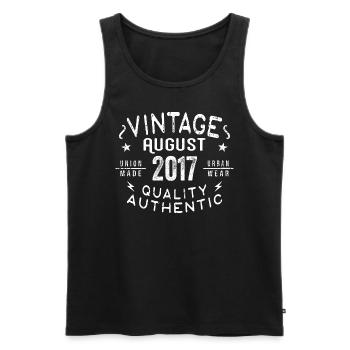 August 2017 Birthday Gift August 2017 Retro - Men's Premium Organic Tank Top - black - Front - Michal (187cm)