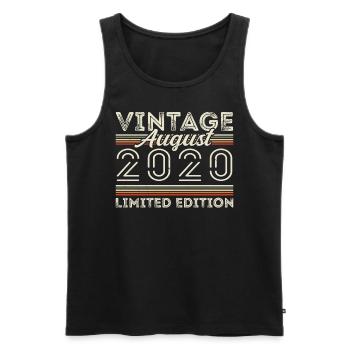 August 2020 Legende seit August 2020 Vintage 2020 - Männer Premium Bio Tank Top - Schwarz - Vorne - AI Model Male 178 light (178cm)