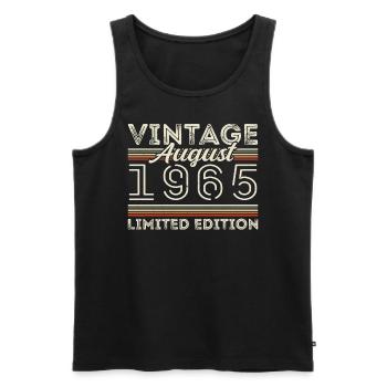 August 1965 Legend since August 1965 Vintage 1965 - Men's Premium Organic Tank Top - black - Front - Michal (187cm)
