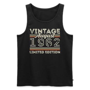 August 1962 Legend since August 1962 Vintage 1962 - Men's Premium Organic Tank Top - black - Front - Michal (187cm)