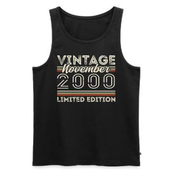 November 2000 Birthday Year November 2000 - Men's Premium Organic Tank Top - black - Front - Michal (187cm)