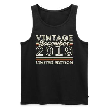 November 2019 Birthday Vintage November 2019 - Men's Premium Organic Tank Top - black - Front - Michal (187cm)