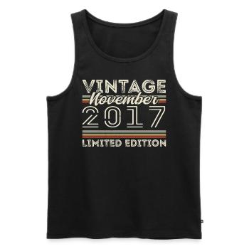 November 2017 Birthday Vintage November 2017 - Men's Premium Organic Tank Top - black - Front - AI Model Male 178 light (178cm)