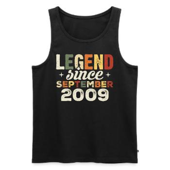 Legendary since September 2009 Birthday September - Men's Premium Organic Tank Top - black - Front - AI Model Male 178 light (178cm)