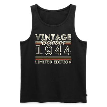 Oktober 1944 Geburtstag October 1944 Birthday Gift - Men's Premium Organic Tank Top - black - Front - Michal (187cm)