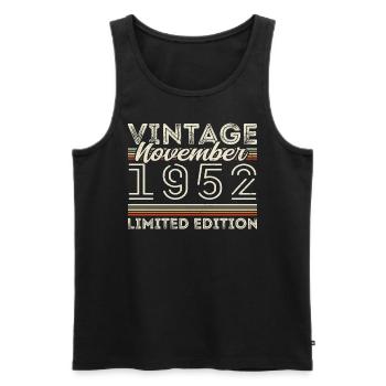 Jahrgang November 1952 Geburtstag November 1952 - Männer Premium Bio Tank Top - Schwarz - Vorne - Michal (187cm)