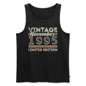 Born November 1995 Birthday November 1995 - Men's Premium Organic Tank Top - black - Front - Michal (187cm)