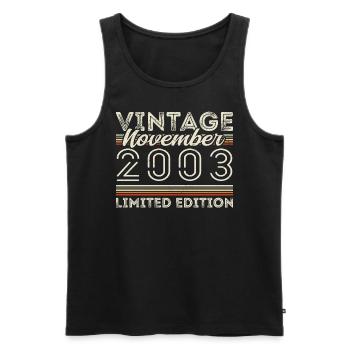 Jahrgang November 2003 Geburtstag November 2003 - Männer Premium Bio Tank Top - Schwarz - Vorne - Michal (187cm)
