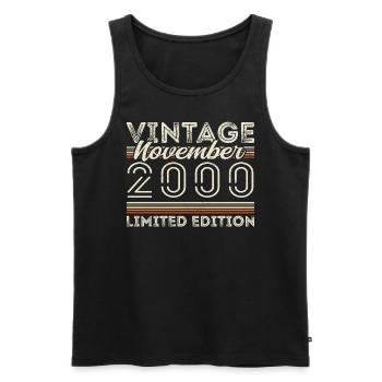 Vintage November 2000 Birthday November 2000 - Men's Premium Organic Tank Top - black - Front - Michal (187cm)