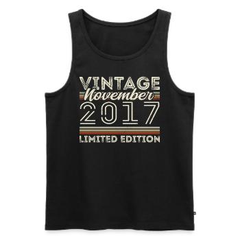 Jahrgang November 2017 Geburtstag November 2017 - Männer Premium Bio Tank Top - Schwarz - Vorne - Michal (187cm)
