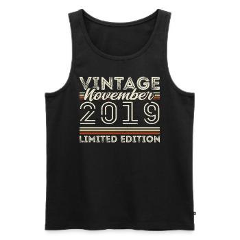 Vintage November 2019 Birthday November 2019 - Men's Premium Organic Tank Top - black - Front - Michal (187cm)