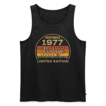November 1977 - Birthday Gift November 1977 - Men's Premium Organic Tank Top - black - Front - Michal (187cm)
