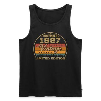 November 1987 - Birthday Gift November 1987 - Men's Premium Organic Tank Top - black - Front - Michal (187cm)