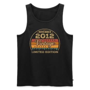 November 2012 - Birthday Gift November 2012 - Men's Premium Organic Tank Top - black - Front - AI Model Male 178 light (178cm)
