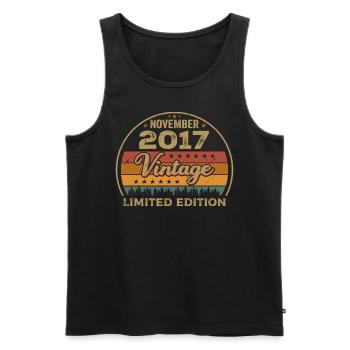 November 2017 - Geburtstagsgeschenk November 2017 - Männer Premium Bio Tank Top - Schwarz - Vorne - Michal (187cm)