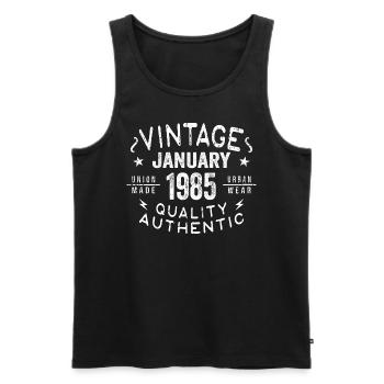 Birthday Gift 1985 - Born in January 1985 - Men's Premium Organic Tank Top - black - Front - Michal (187cm)
