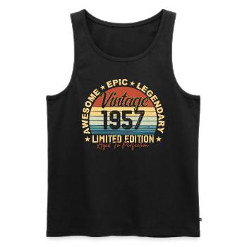 Retro 1957 Vintage Birthday 1957 Gift 1957 - Men's Premium Organic Tank Top - black - Front - Michal (187cm)
