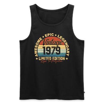 Retro 1979 Vintage Birthday 1979 Gift 1979 - Men's Premium Organic Tank Top - black - Front - AI Model Male 178 light (178cm)