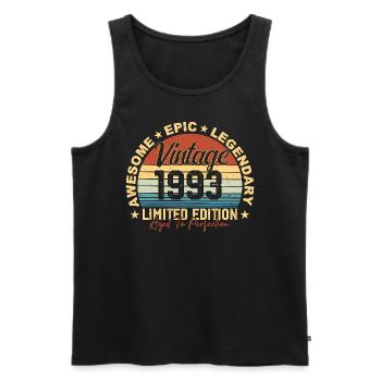 Retro 1993 Vintage Birthday 1993 Gift 1993 - Men's Premium Organic Tank Top - black - Front - AI Model Male 178 light (178cm)