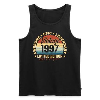 Retro 1997 Vintage Birthday 1997 Gift 1997 - Men's Premium Organic Tank Top - black - Front - AI Model Male 178 light (178cm)