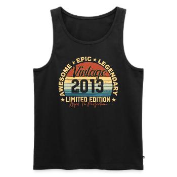 Retro 2013 Vintage Birthday 2013 Gift 2013 - Men's Premium Organic Tank Top - black - Front - AI Model Male 178 light (178cm)
