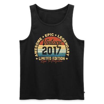 Retro 2017 Vintage Birthday 2017 Gift 2017 - Men's Premium Organic Tank Top - black - Front - Michal (187cm)