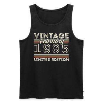 February 1985 Anniversary Gift - February 1985 - Men's Premium Organic Tank Top - black - Front - Michal (187cm)