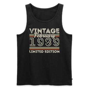 Februar 1989 Geschenk zum Jahrestag - Februar 1989 - Männer Premium Bio Tank Top - Schwarz - Vorne - AI Model Male 178 light (178cm)
