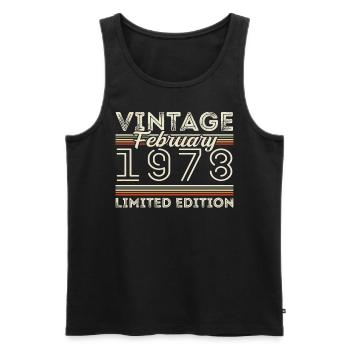 Februar 1978 Geschenk zum Jahrestag - Februar 1978 - Männer Premium Bio Tank Top - Schwarz - Vorne - Michal (187cm)