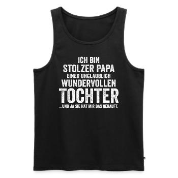 Dad Father Father's Day Daughter - Men's Premium Organic Tank Top - black - Front - Michal (187cm)