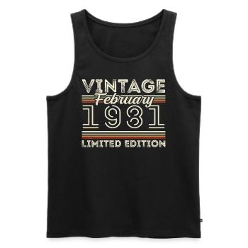 February 1981 Anniversary Gift - February 1981 - Men's Premium Organic Tank Top - black - Front - Michal (187cm)