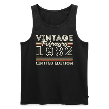 February 1982 Anniversary Gift - February 1982 - Men's Premium Organic Tank Top - black - Front - Michal (187cm)