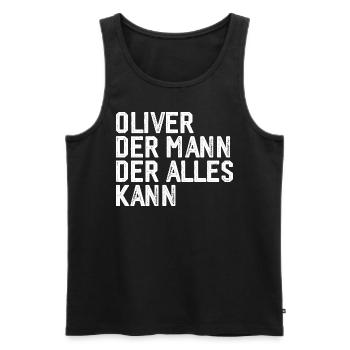 Oliver Der Mann Der Alles Kann Vorname Oliver - Männer Premium Bio Tank Top - Schwarz - Vorne - AI Model Male 178 light (178cm)