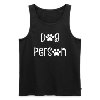 Dog Person - Men's Premium Organic Tank Top - black - Front - AI Model Male 178 light (178cm)