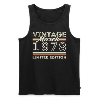 March 1978 Vintage 1978 Birthday Gift March - Men's Premium Organic Tank Top - black - Front - Michal (187cm)