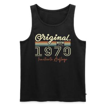 Original 1970's Vintage 1970's Birthday Retro 1970's - Men's Premium Organic Tank Top - black - Front - AI Model Male 178 light (178cm)