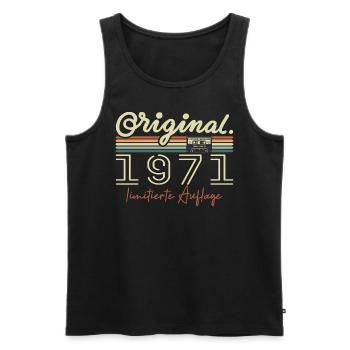 Original 1971 Millésime 1971 Anniversaire Rétro 1971 - Débardeur bio Premium Homme - noir - Devant - Michal (187cm)