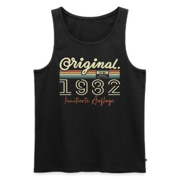 Original 1982 Millésime 1982 Anniversaire Rétro 1982 - Débardeur bio Premium Homme - noir - Devant - Michal (187cm)