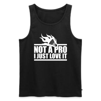 I Just Love Badminton - Men's Premium Organic Tank Top - black - Front - Michal (187cm)