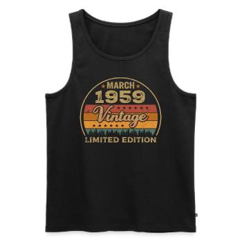Vintage märz 1959 Geburtstag märz 1959 Retro 1959 - Männer Premium Bio Tank Top - Schwarz - Vorne - Michal (187cm)