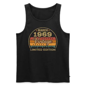 Vintage märz 1969 Geburtstag märz 1969 Retro 1969 - Männer Premium Bio Tank Top - Schwarz - Vorne - Michal (187cm)