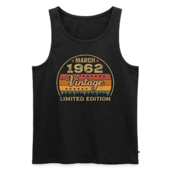 Vintage märz 1962 Geburtstag märz 1962 Retro 1962 - Männer Premium Bio Tank Top - Schwarz - Vorne - Michal (187cm)